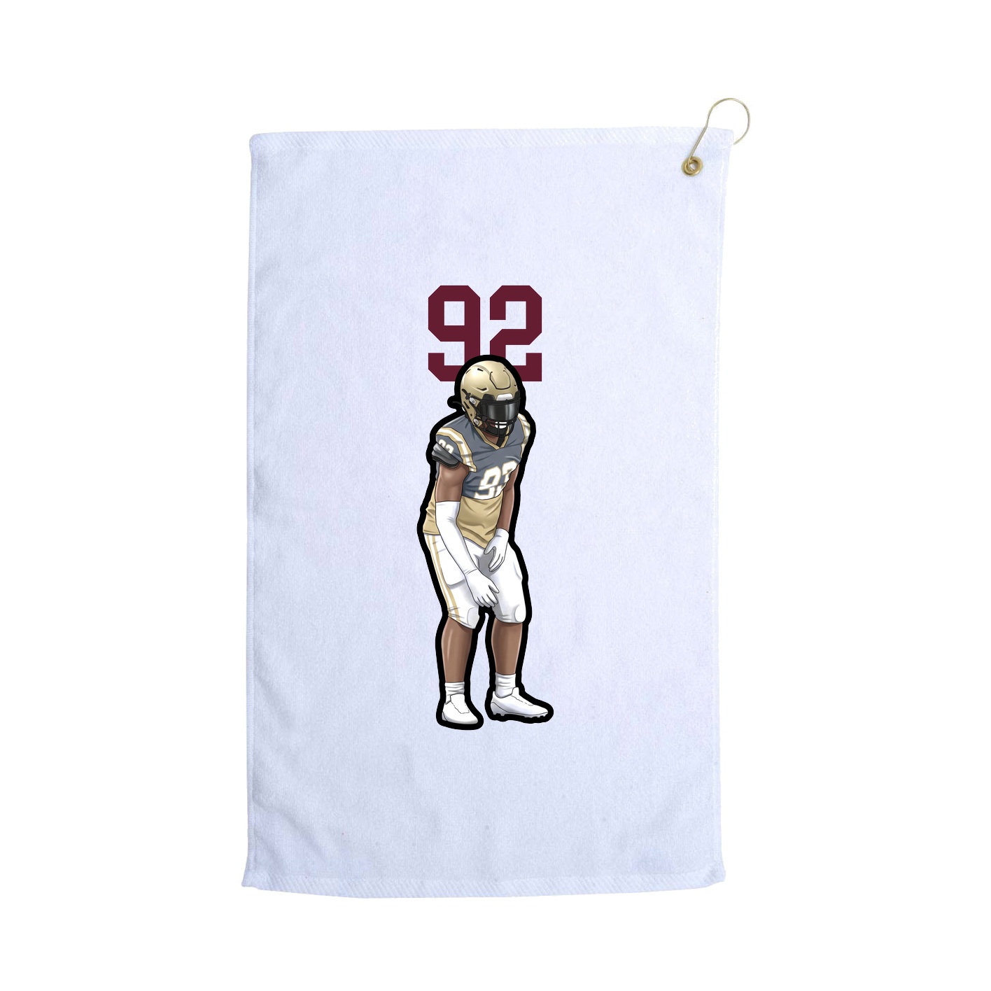 Golf Towel — Number Top in White