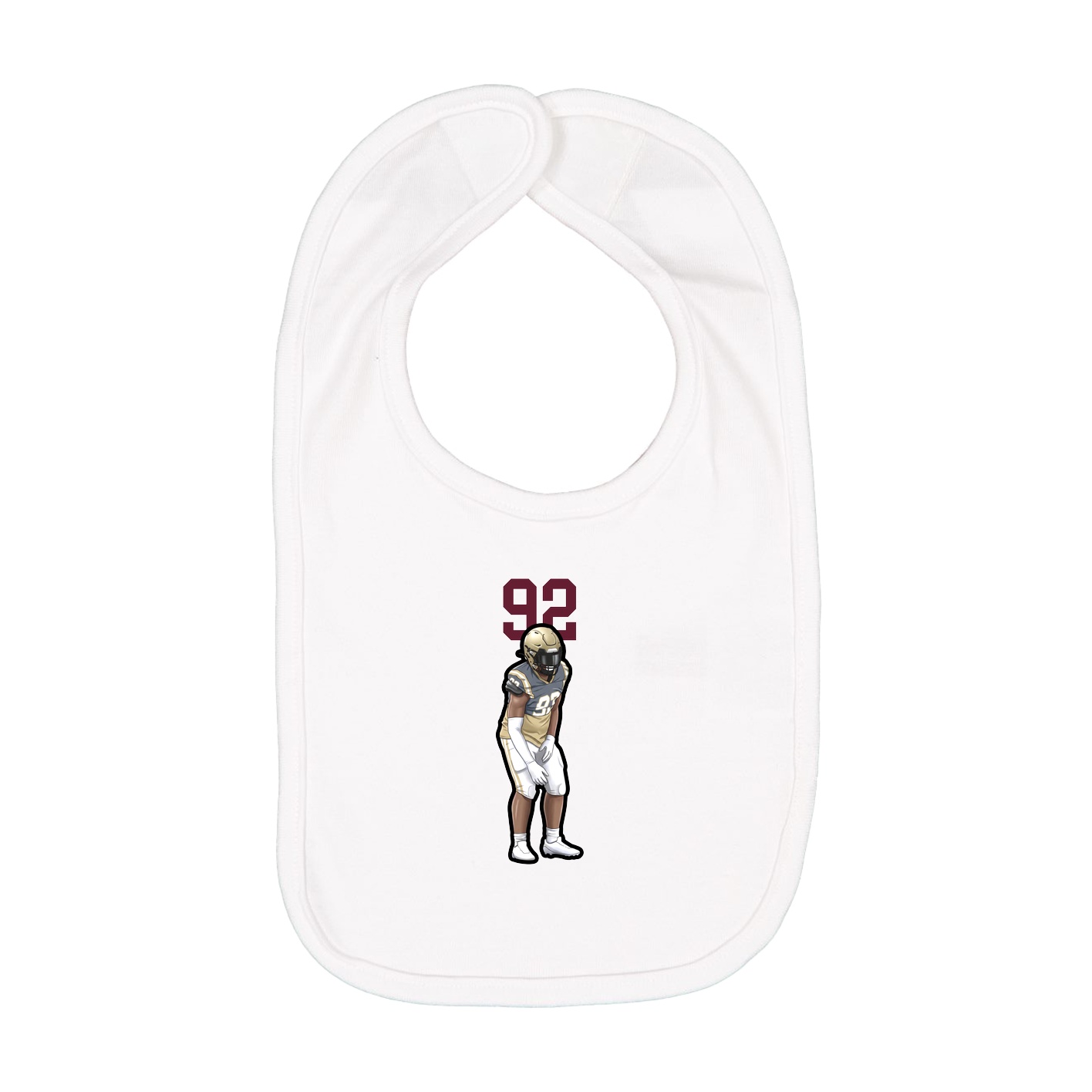 Infant Bib — Number Top in White