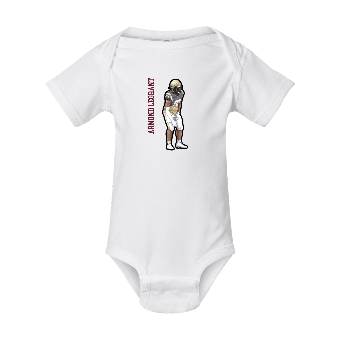 Baby Onesie — Name Vertical in White