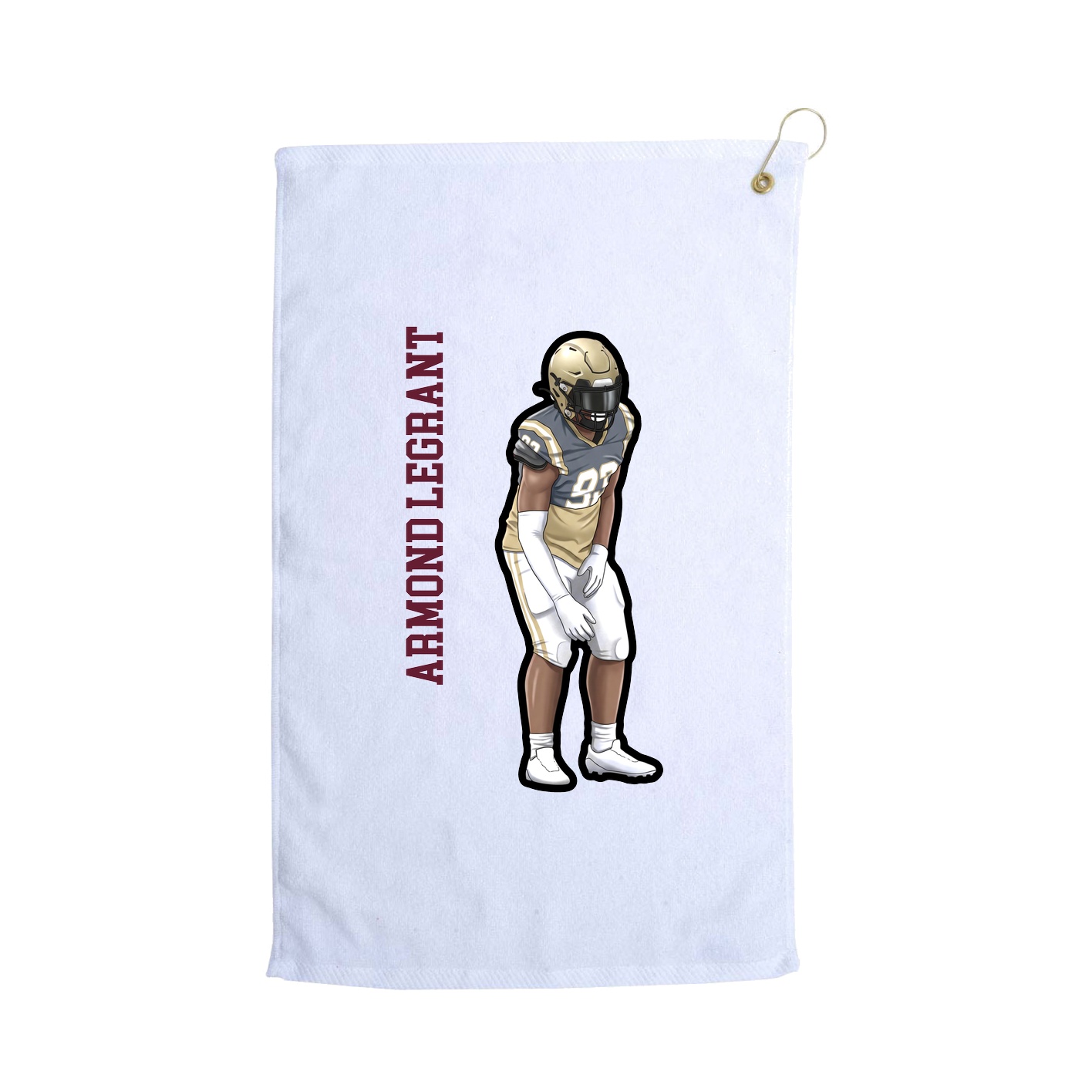 Golf Towel — Name Vertical in White