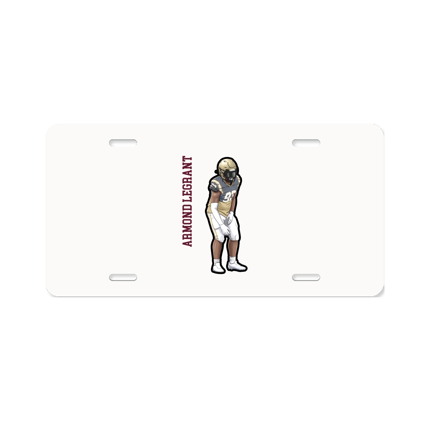 License Plate — Name Vertical in Classic
