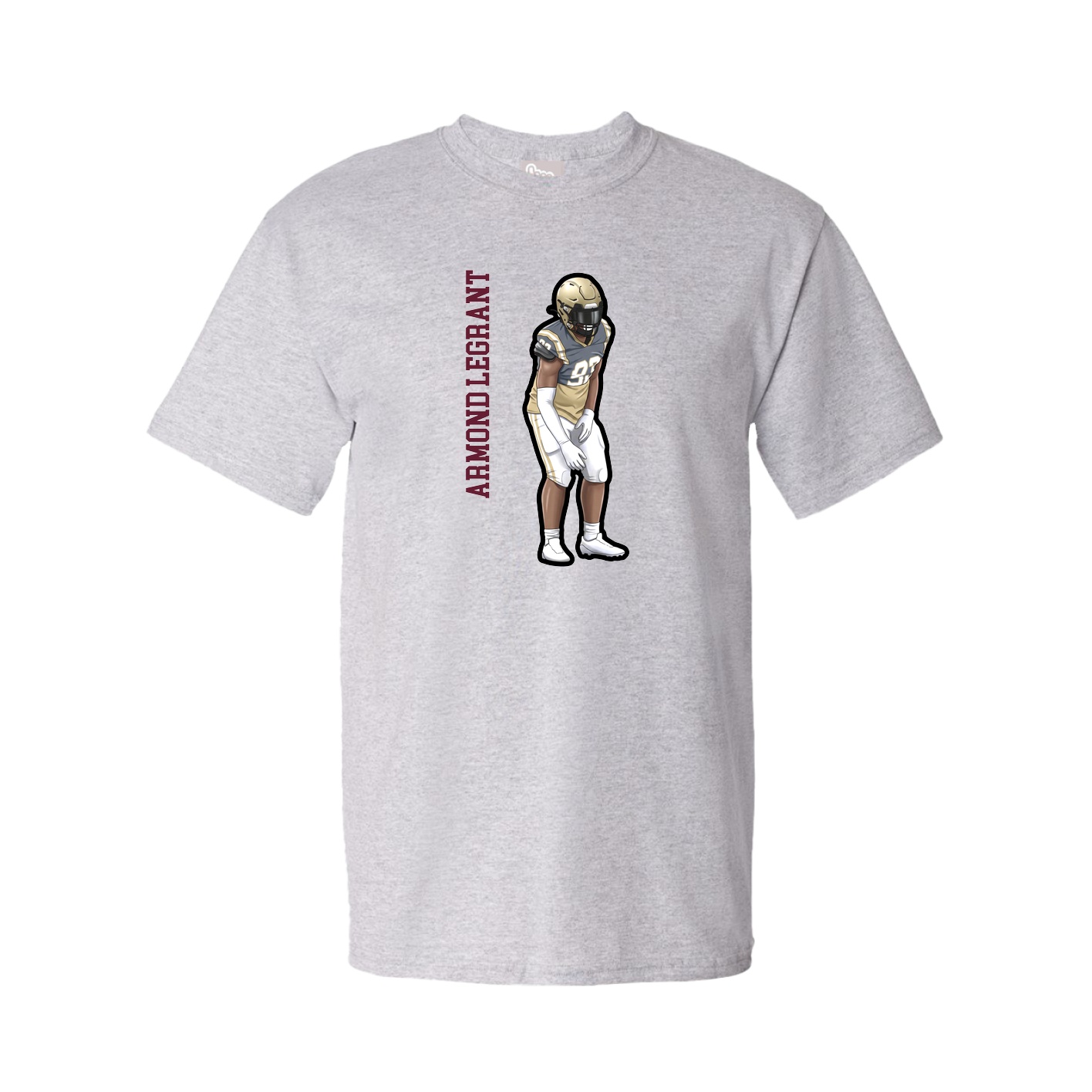 Youth Tee — Name Vertical in Grey