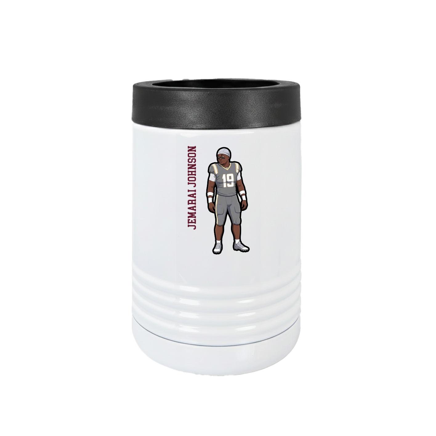 Beverage Holder — Name Vertical in White