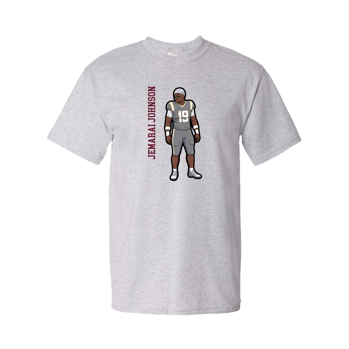 Youth Tee — Name Vertical in Grey