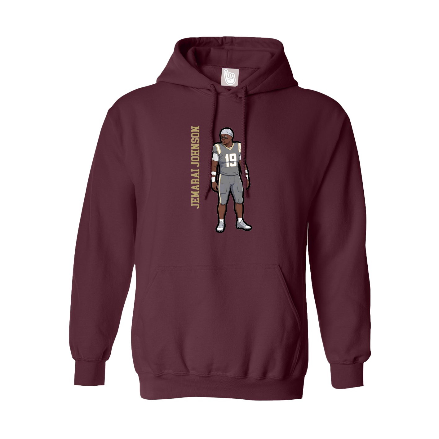 Youth Hoodie — Name Vertical in Maroon