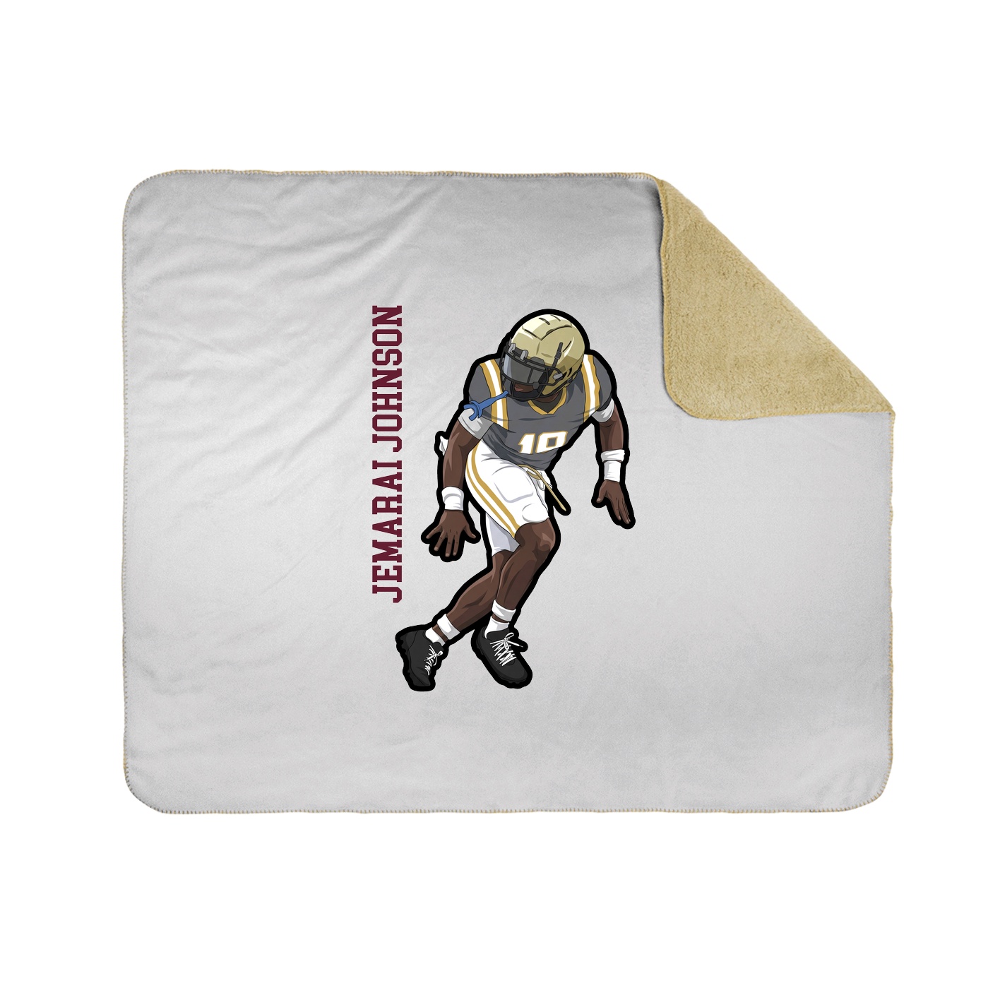 Throw Blanket — Name Vertical in White