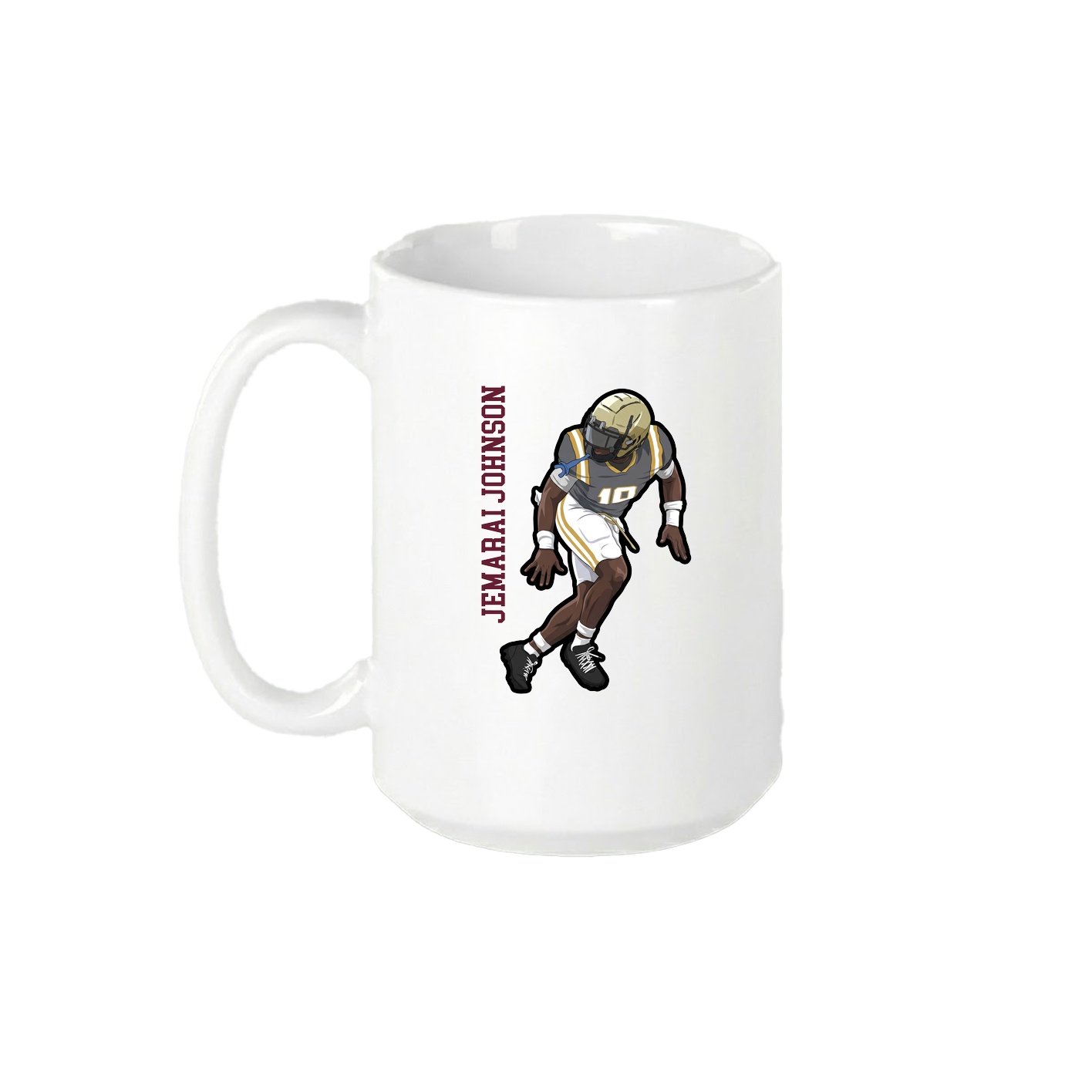 15oz Coffee Mug — Name Vertical in White