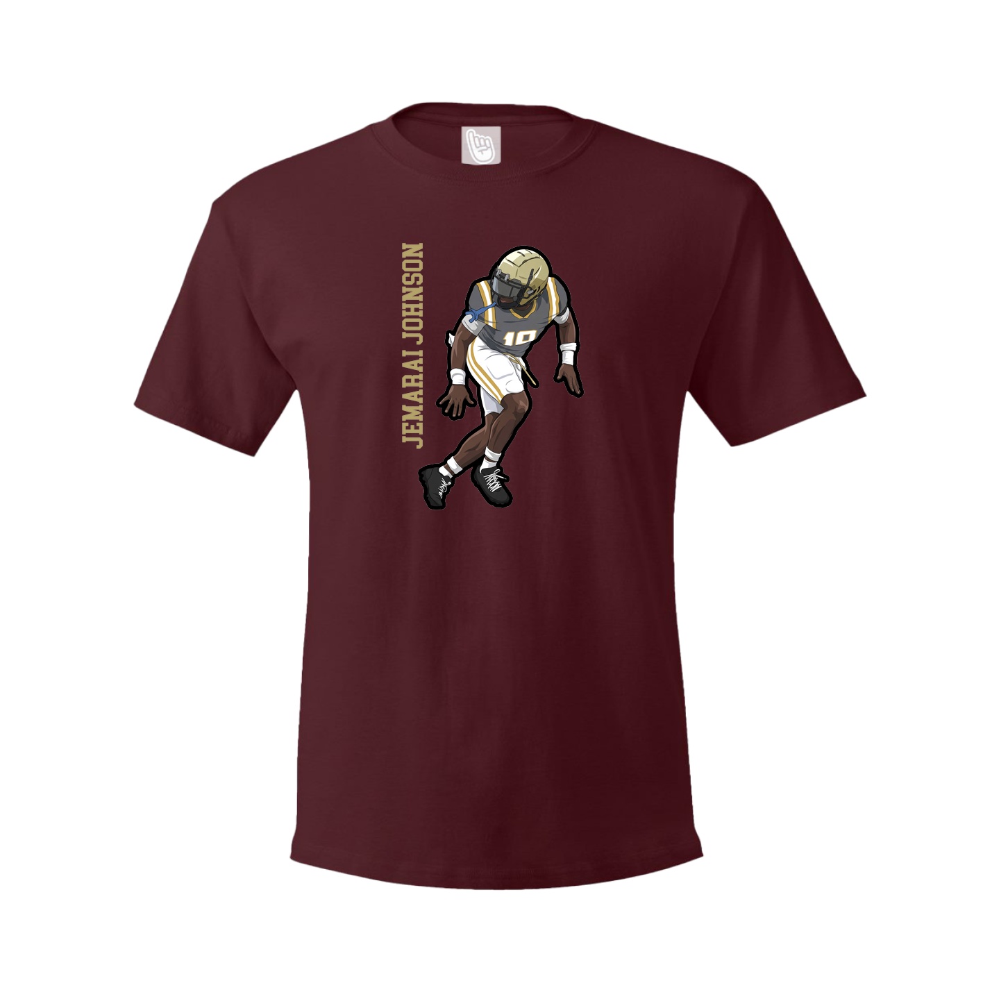 Tee — Name Vertical in Maroon