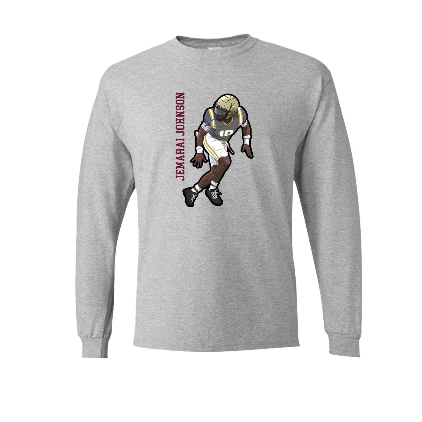Long Sleeve Tee — Name Vertical in Grey