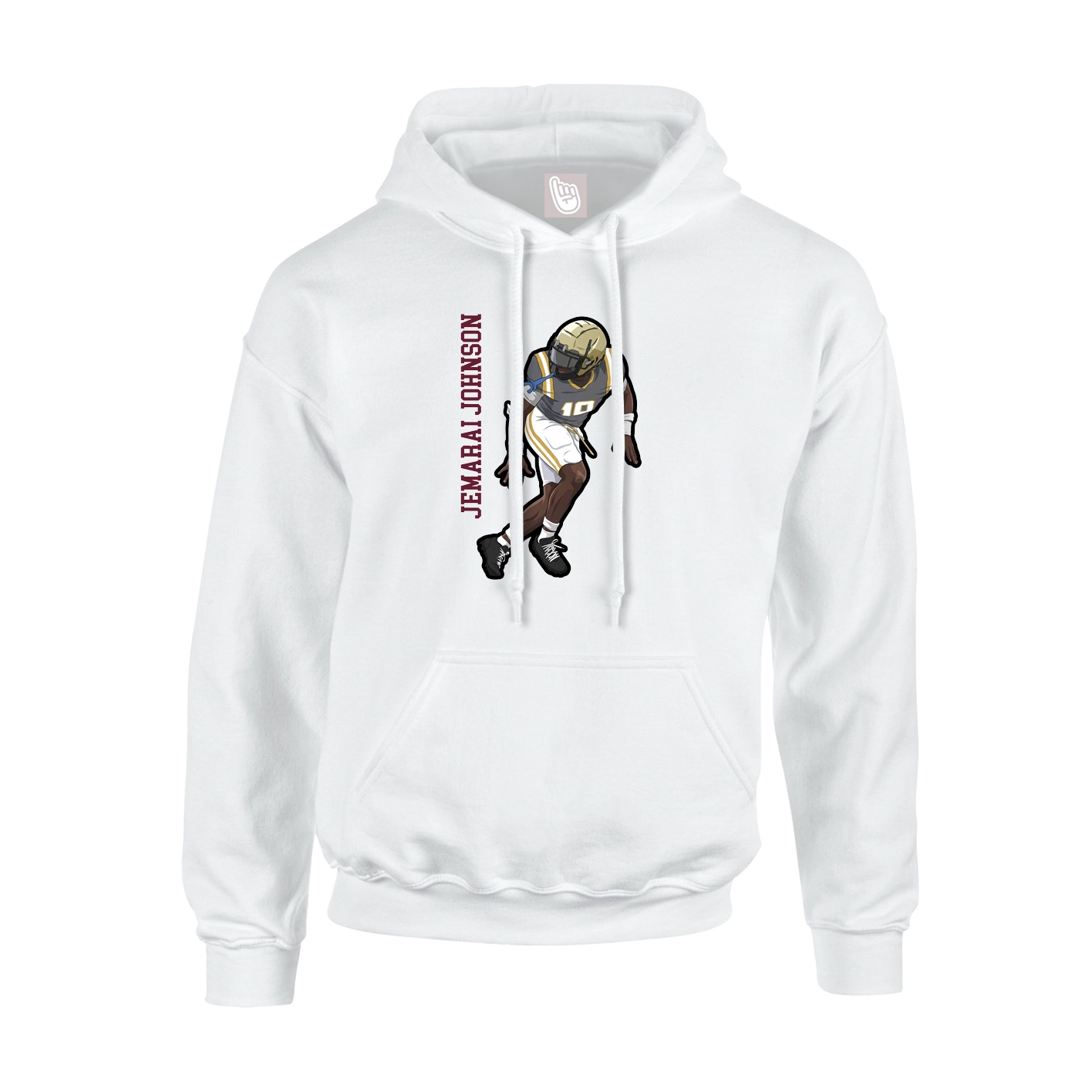 Hoodie — Name Vertical in White