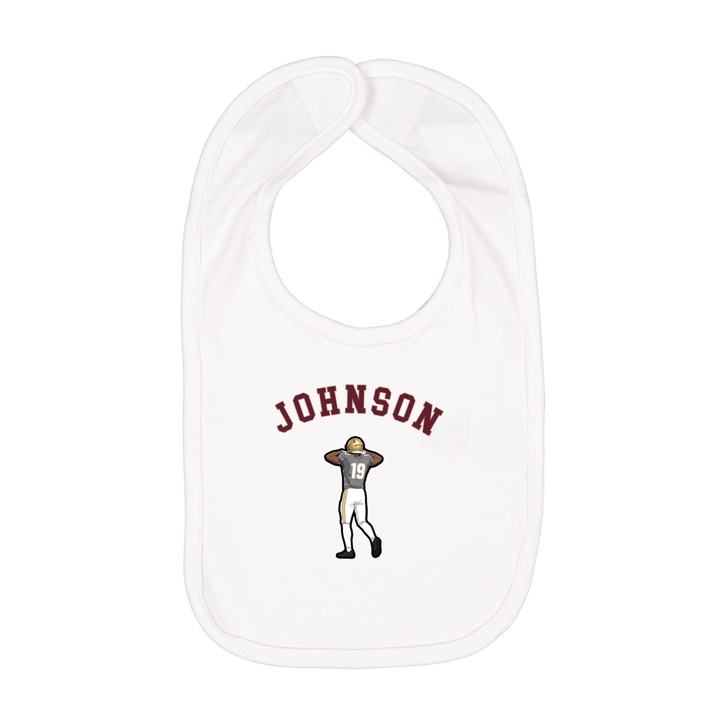 Infant Bib — Shirsey Arch in White