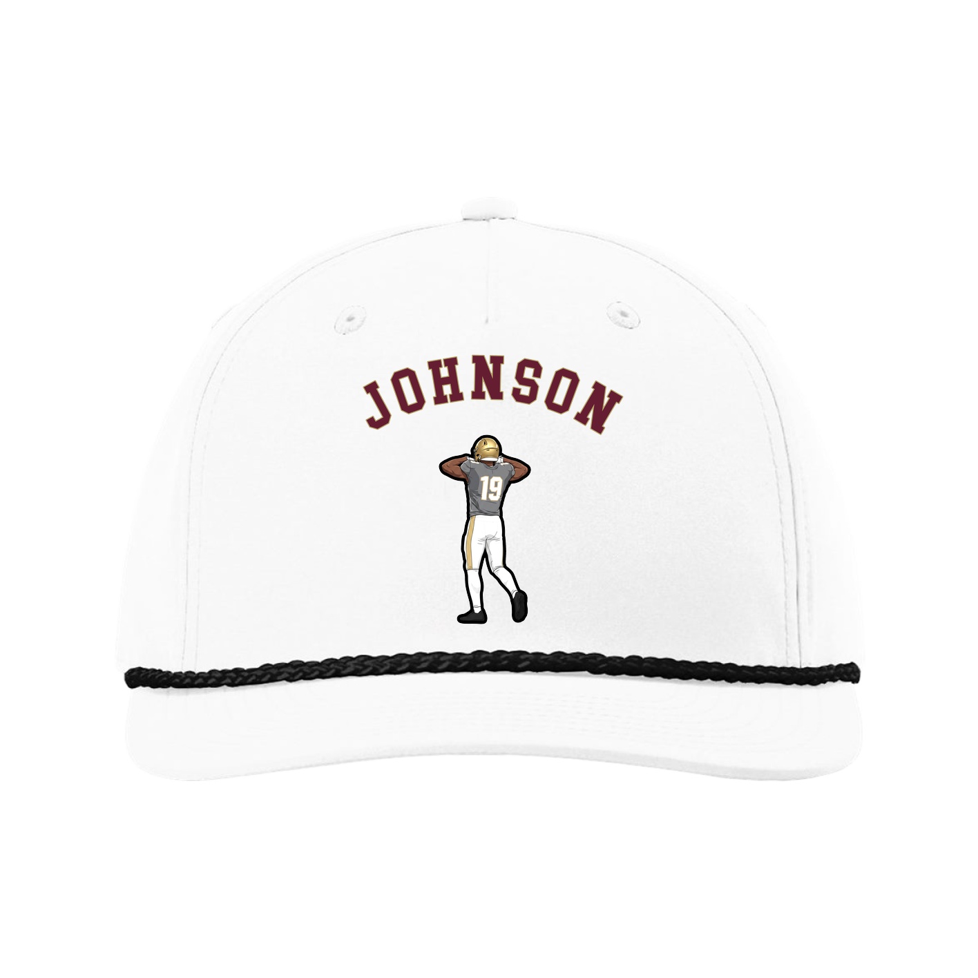 Five-Panel Classic Rope Cap — Shirsey Arch in White