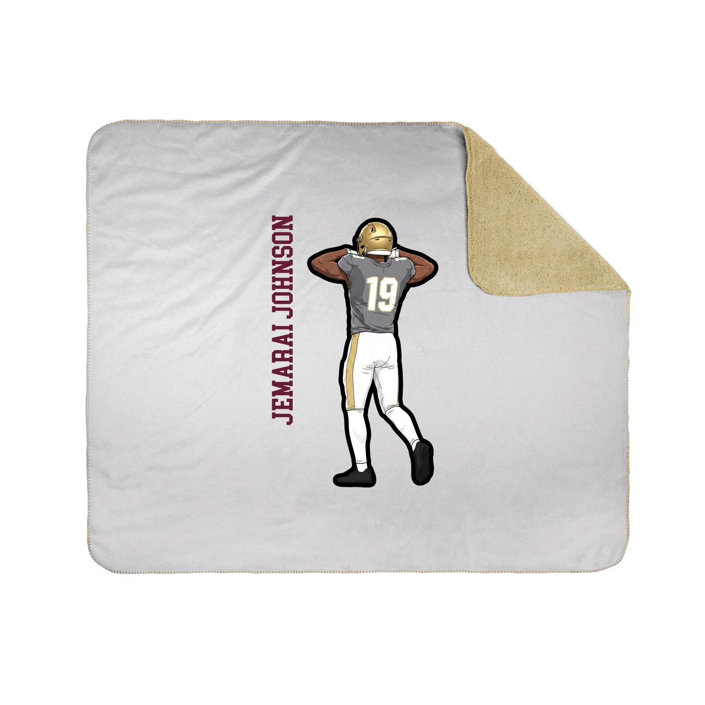 Throw Blanket — Name Vertical in White