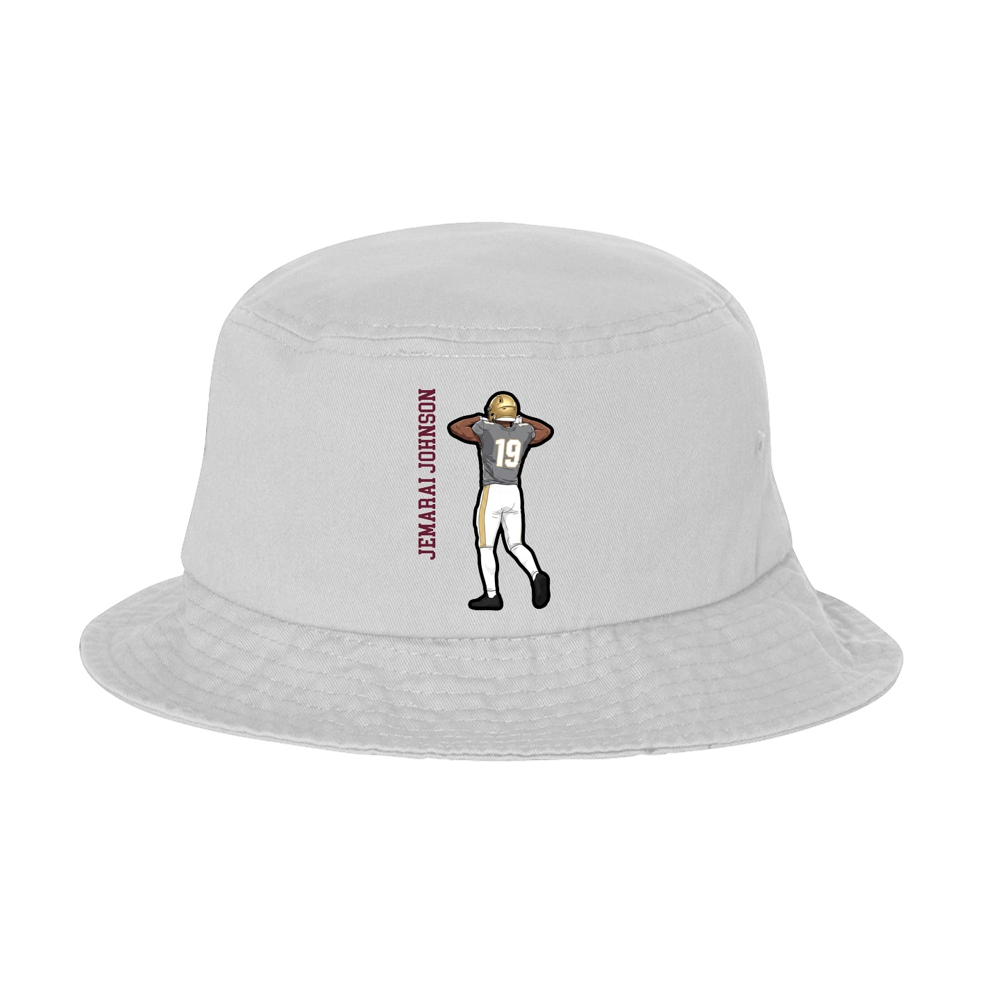 Bucket Cap — Name Vertical in White