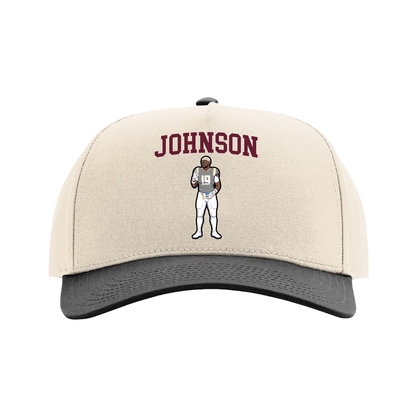 Full Fabric Five-Panel Champ Cap — Shirsey in Cream/Black