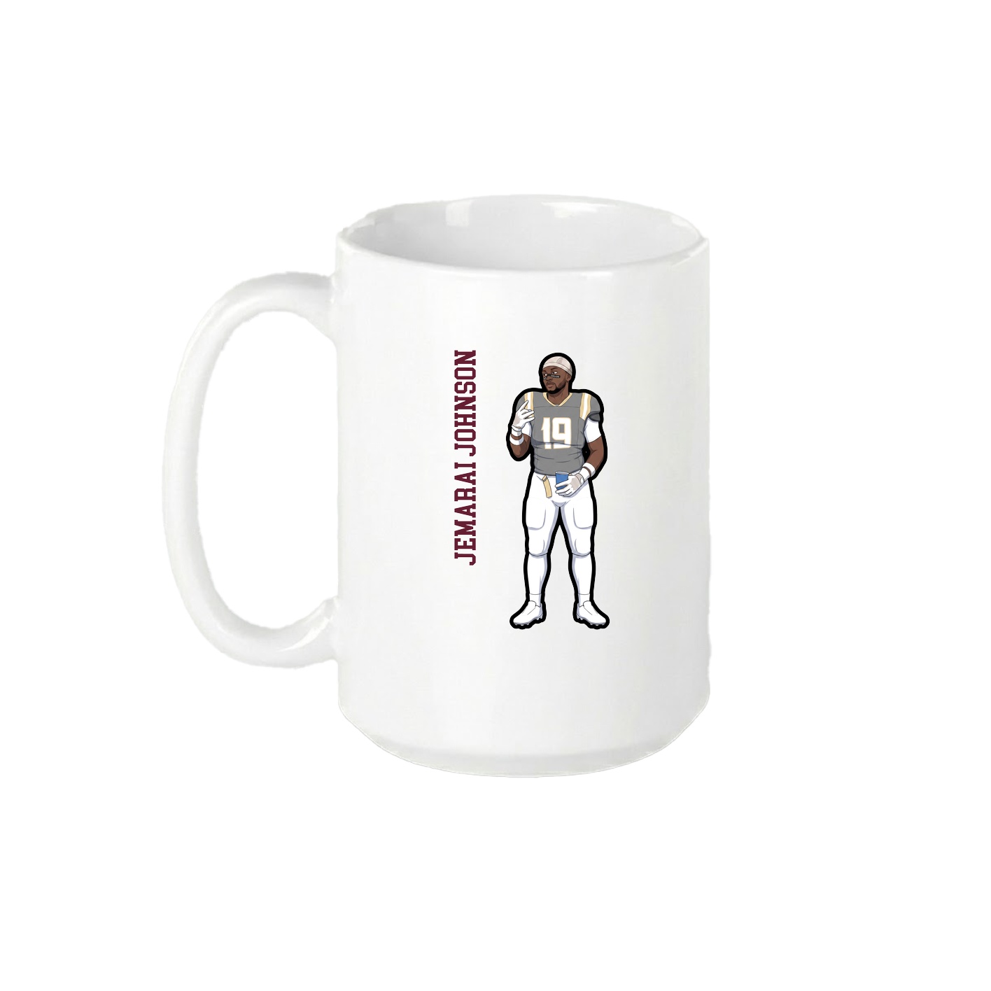 15oz Coffee Mug — Name Vertical in White