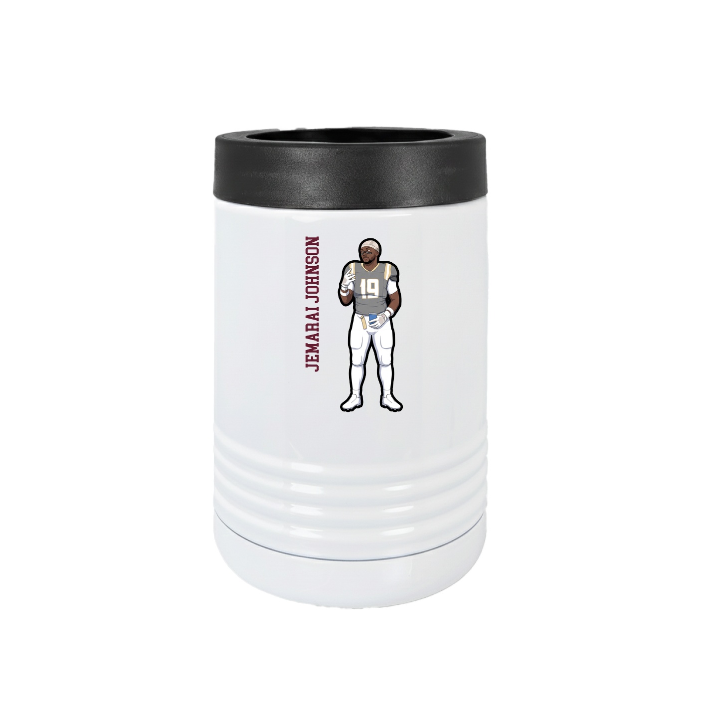 Beverage Holder — Name Vertical in White