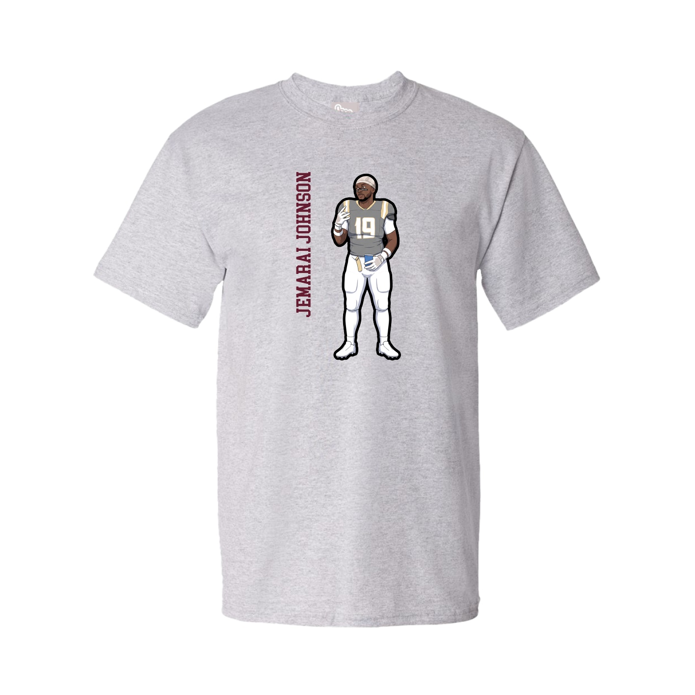 Youth Tee — Name Vertical in Grey