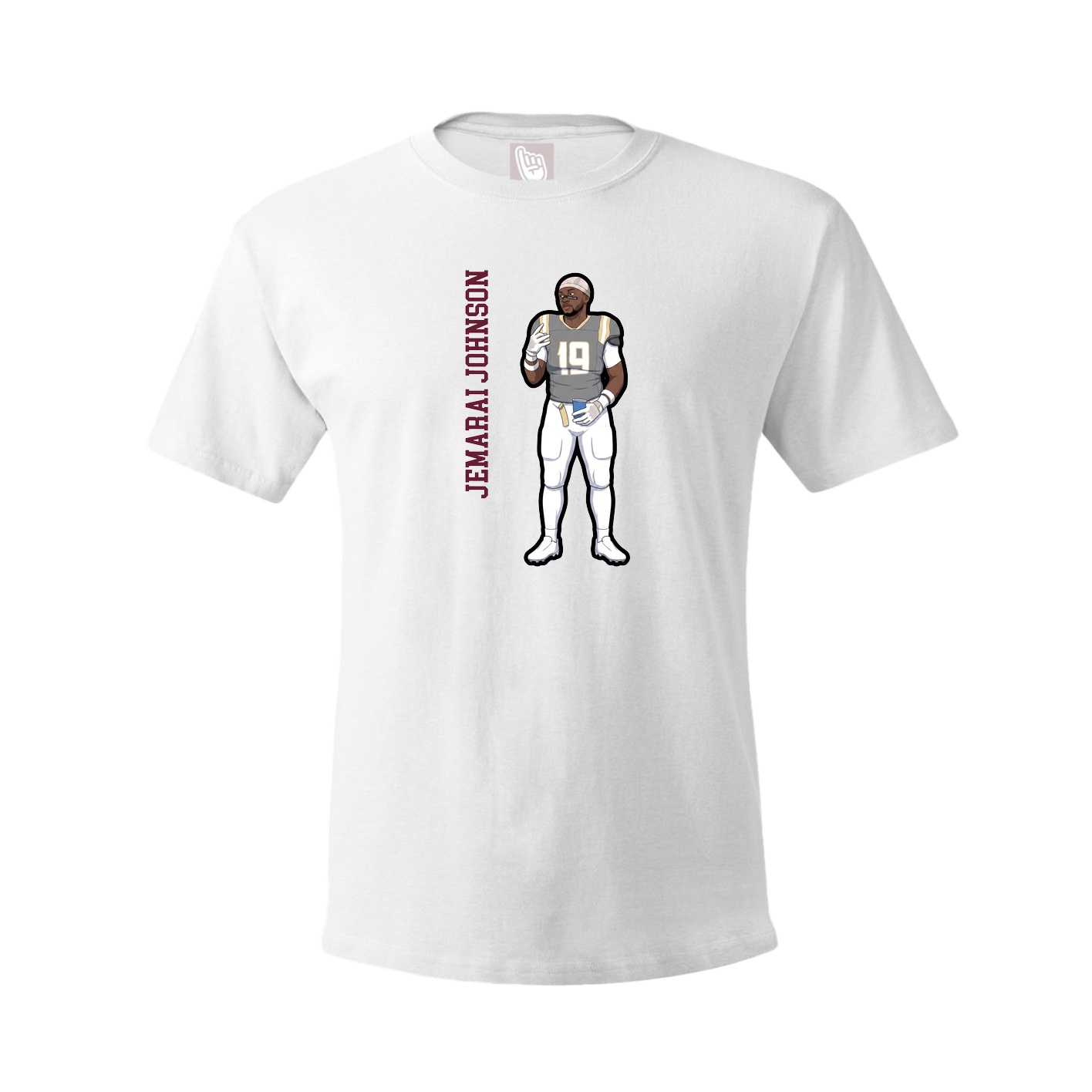 Youth Tee — Name Vertical in White