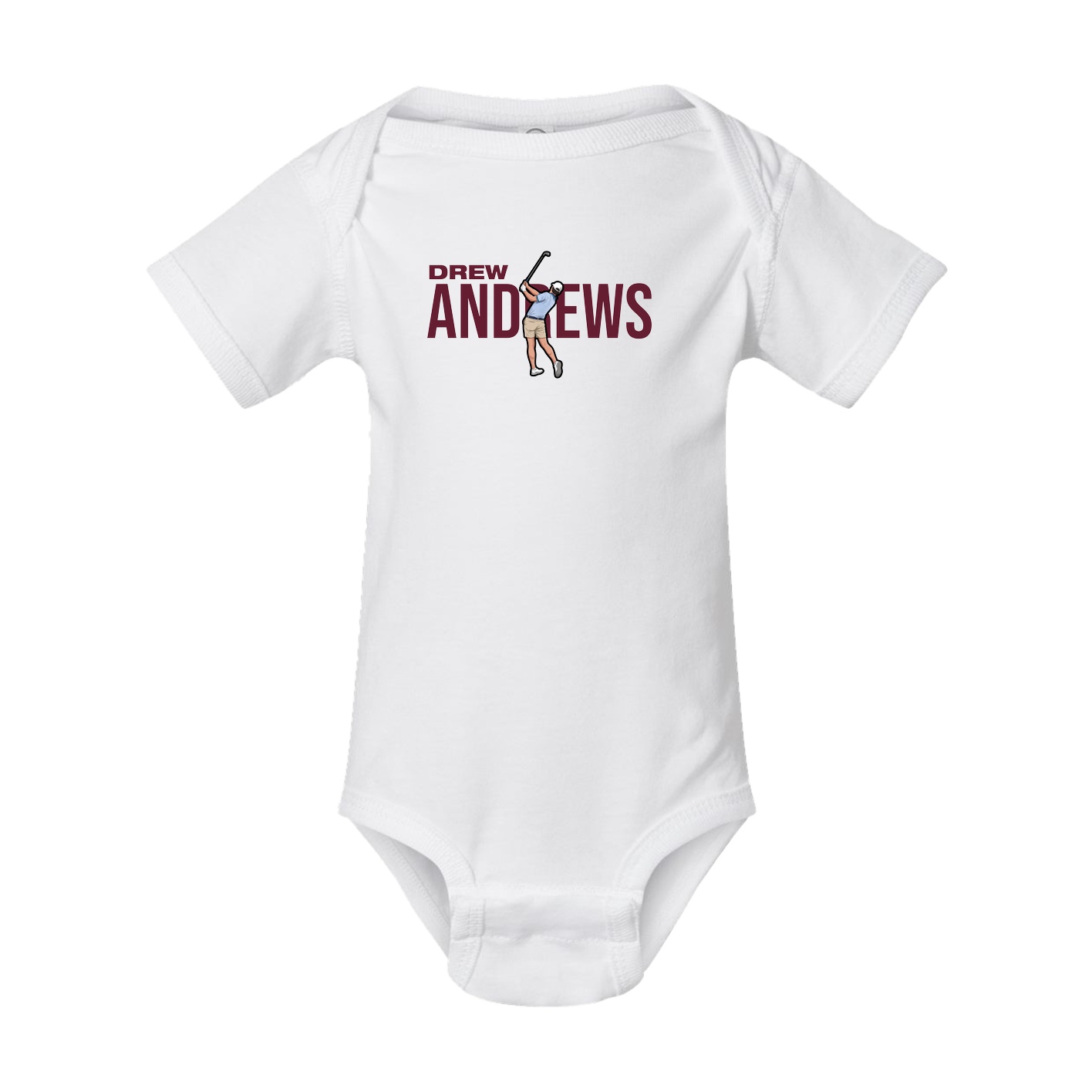 Baby Onesie — Player Name in White