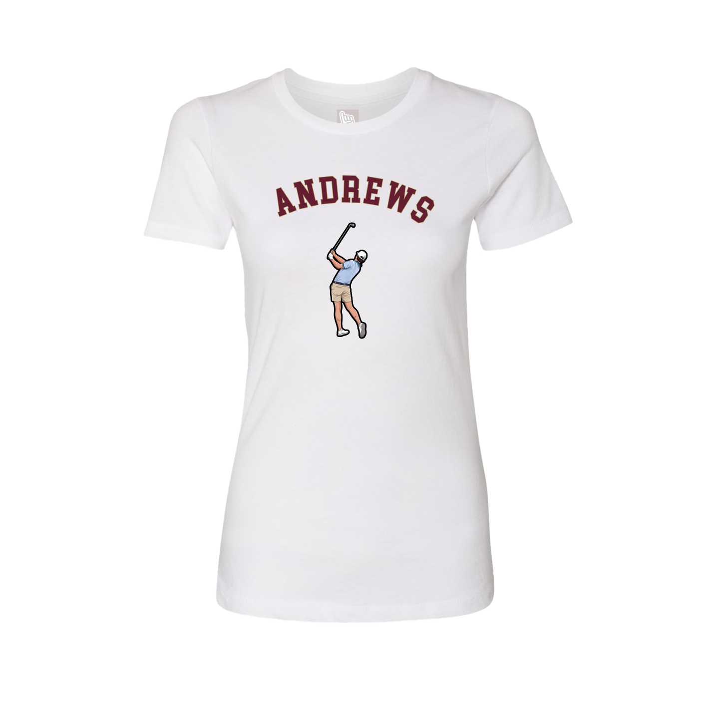 Fitted Women's Tee — Shirsey Arch in White