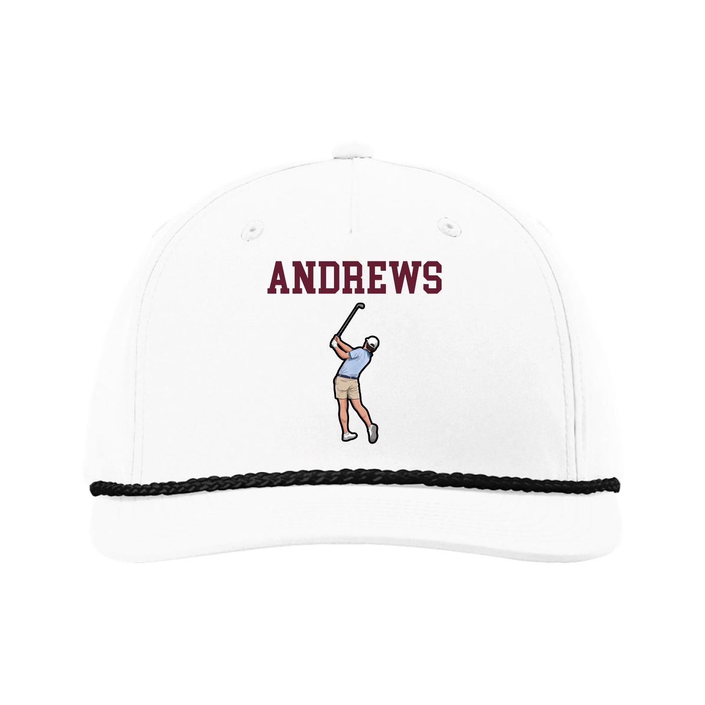 Five-Panel Classic Rope Cap — Shirsey in White