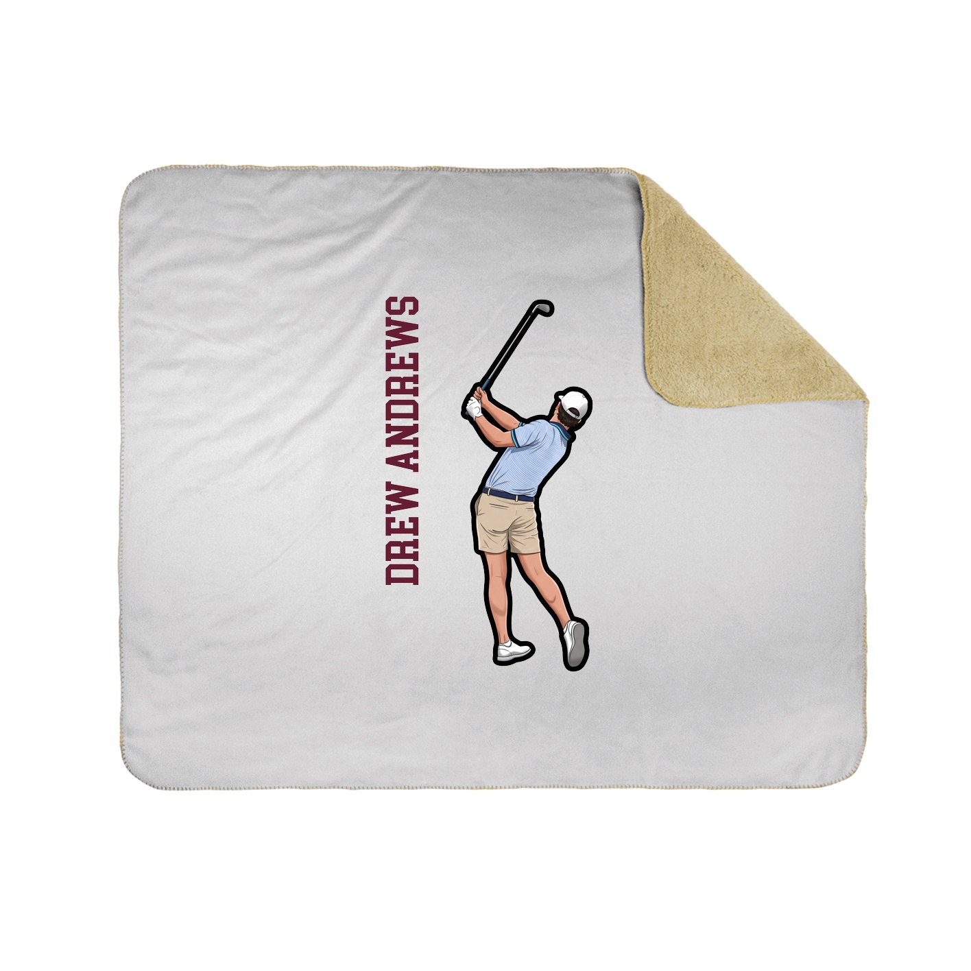 Throw Blanket — Name Vertical in White