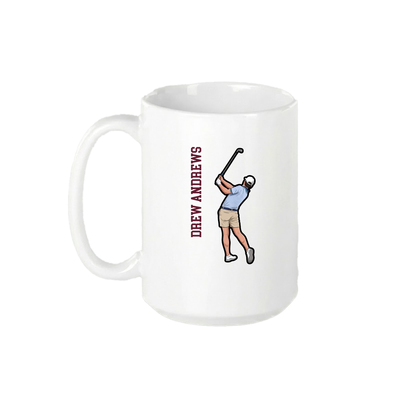 15oz Coffee Mug — Name Vertical in White