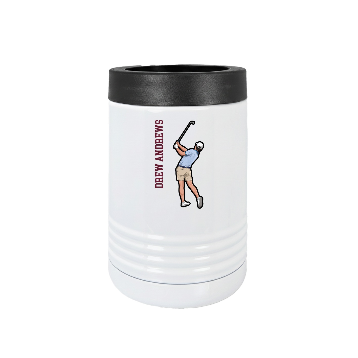 Beverage Holder — Name Vertical in White