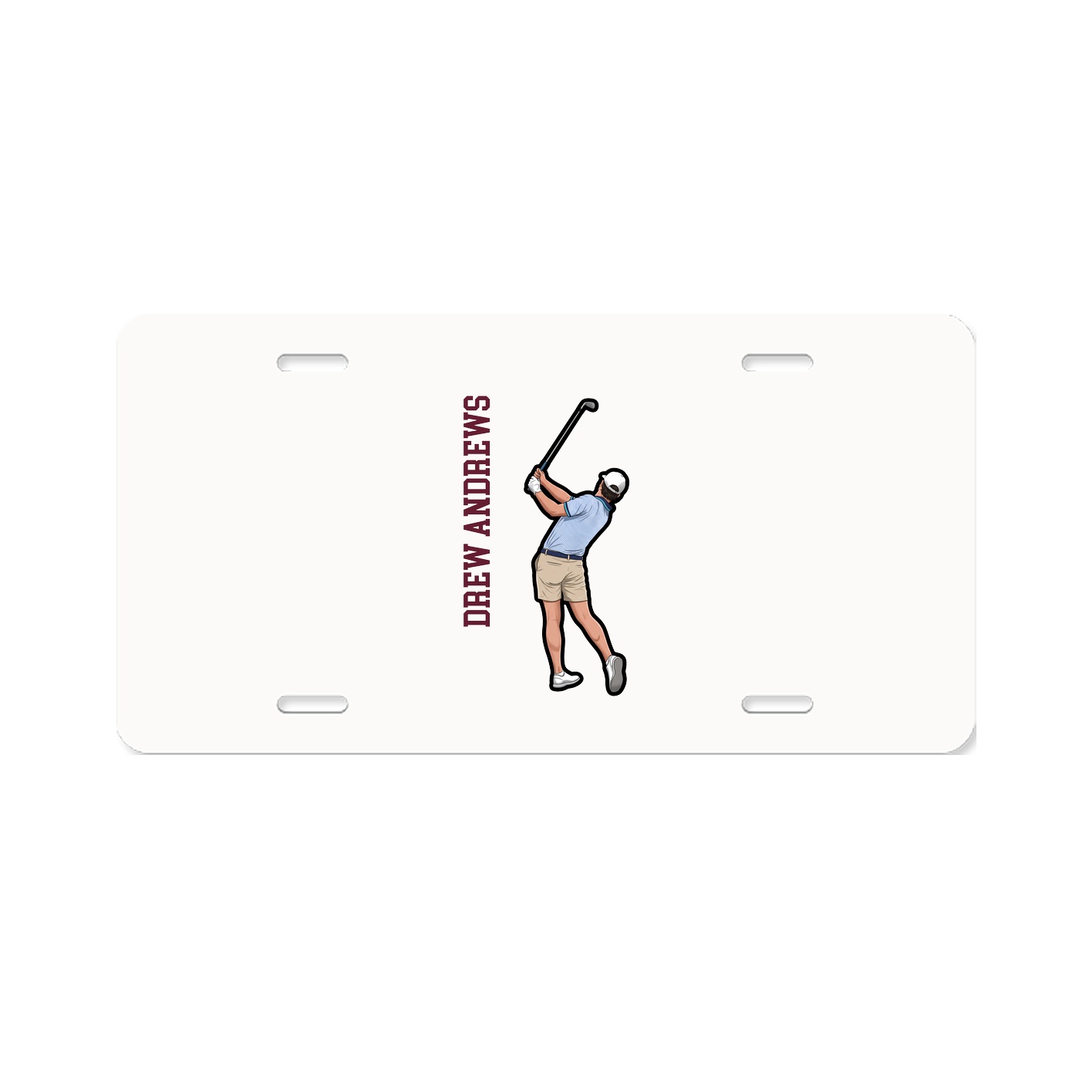 License Plate — Name Vertical in Classic