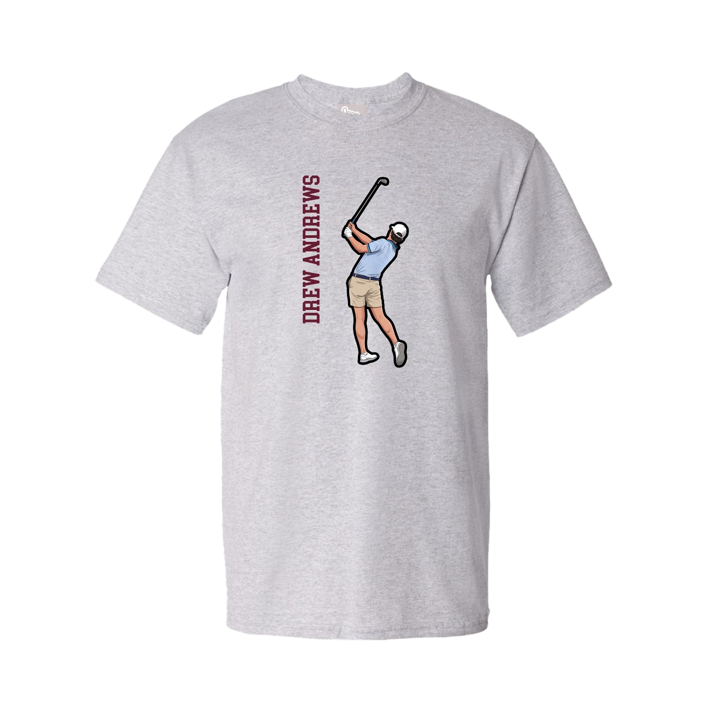 Tee — Name Vertical in Grey