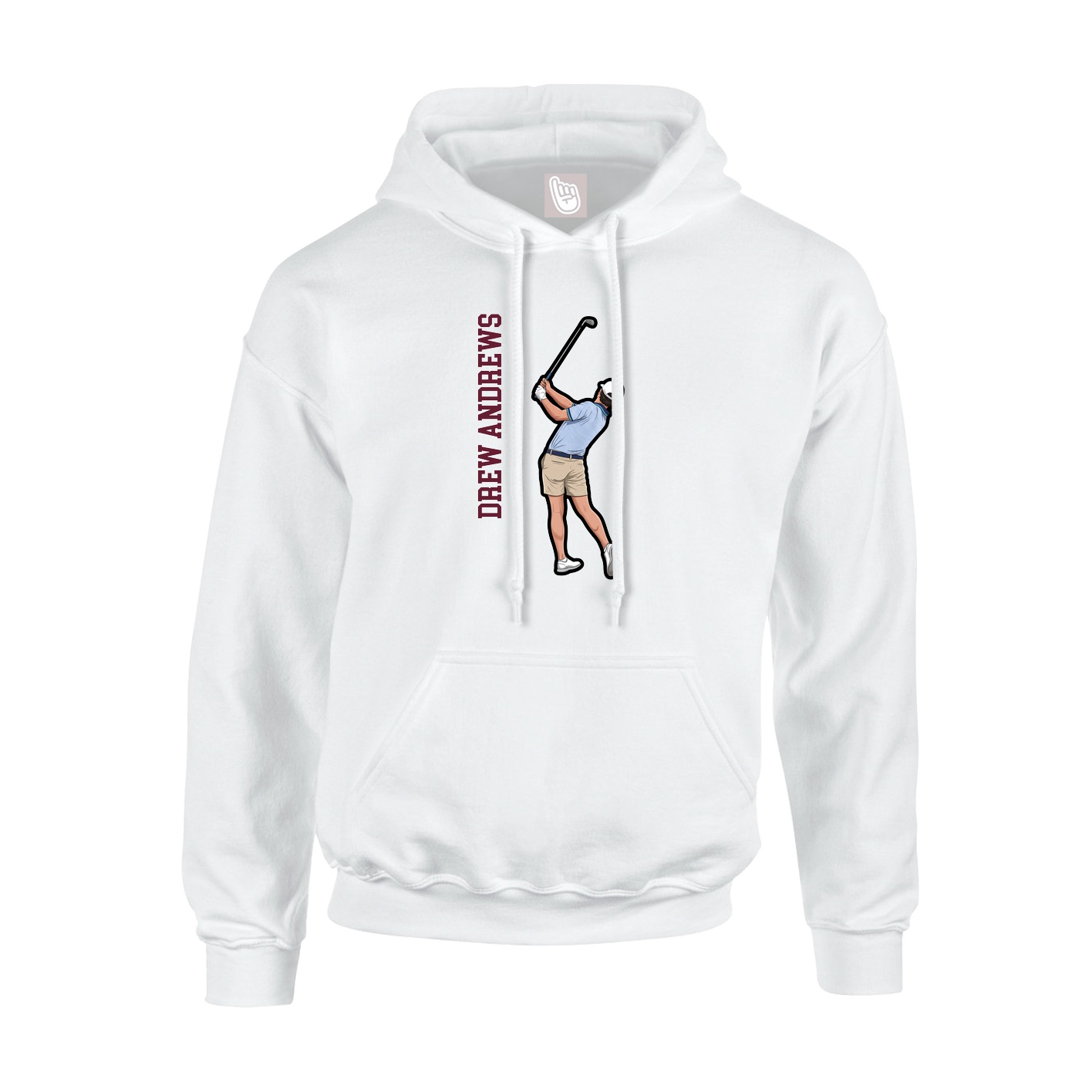 Hoodie — Name Vertical in White