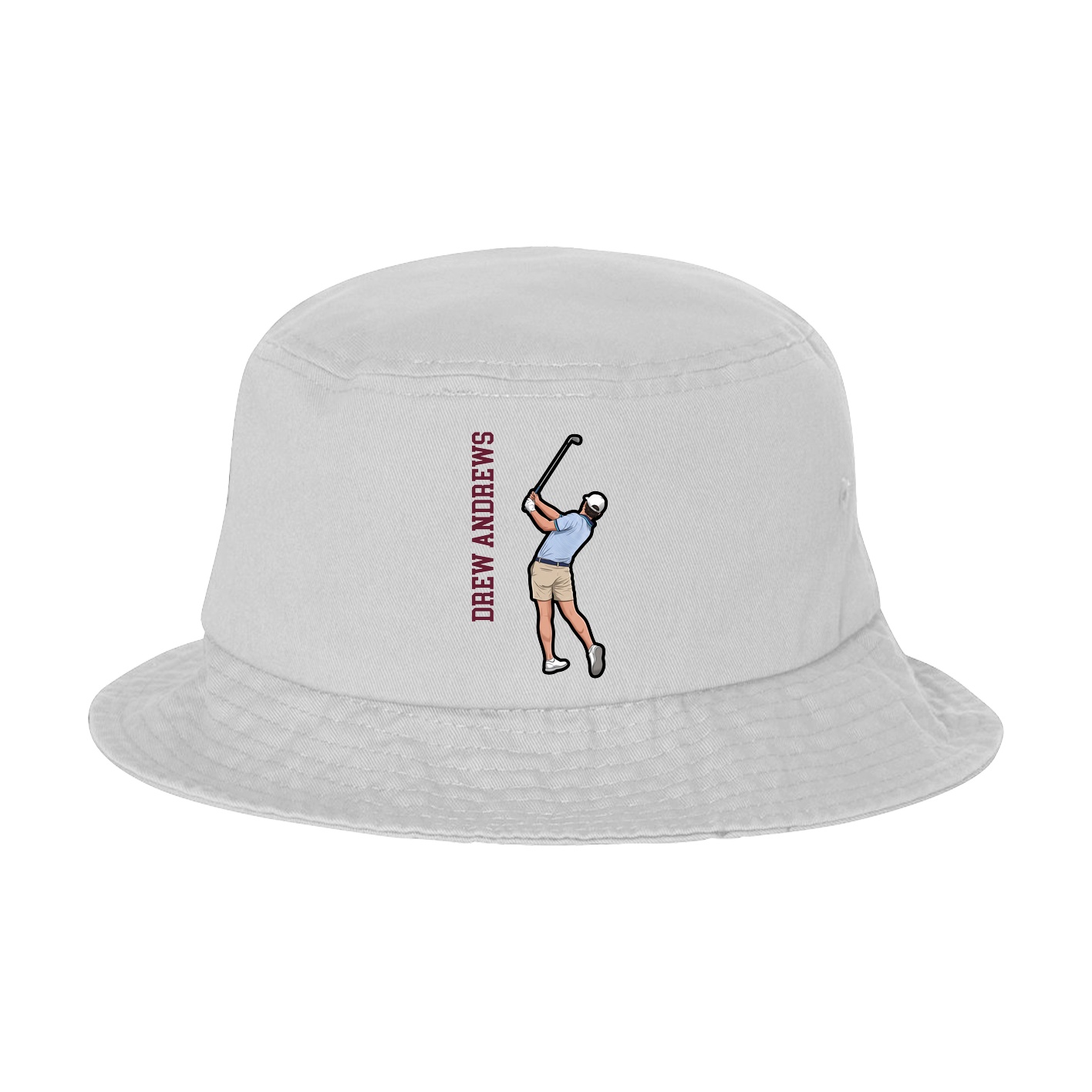 Bucket Cap — Name Vertical in White