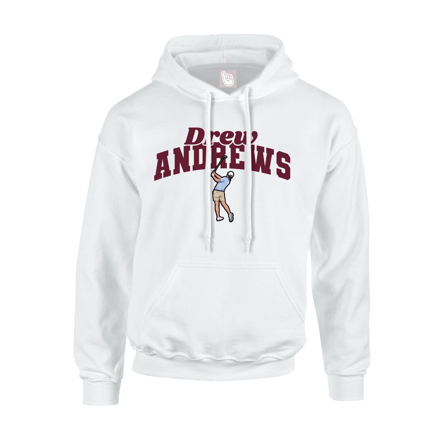 Youth Hoodie — Signature Arch in White