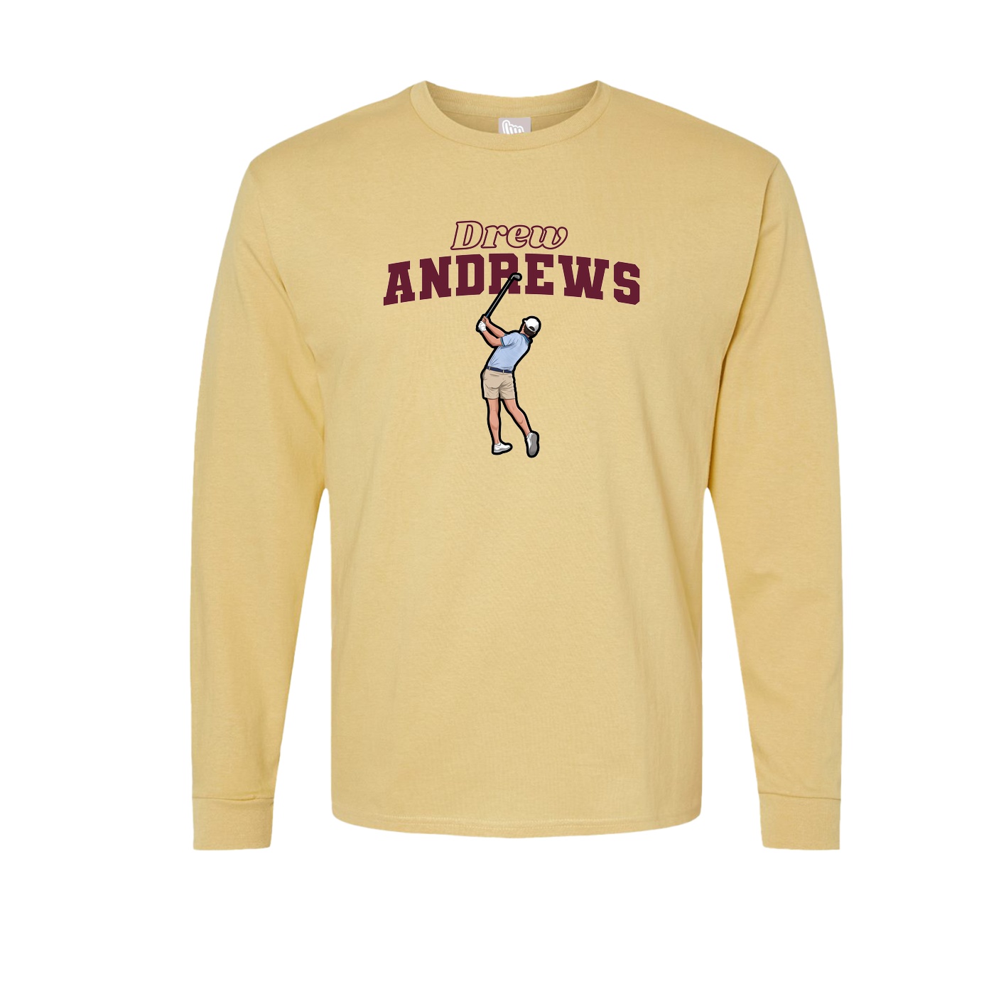 Long Sleeve Tee — Name Arch in Vegas Gold