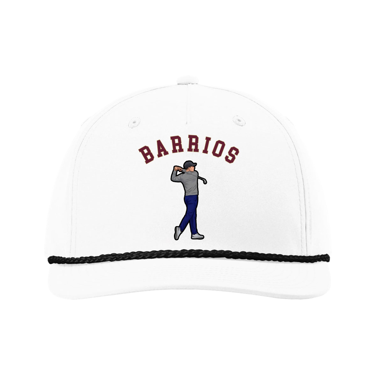 Five-Panel Classic Rope Cap — Shirsey Arch in White