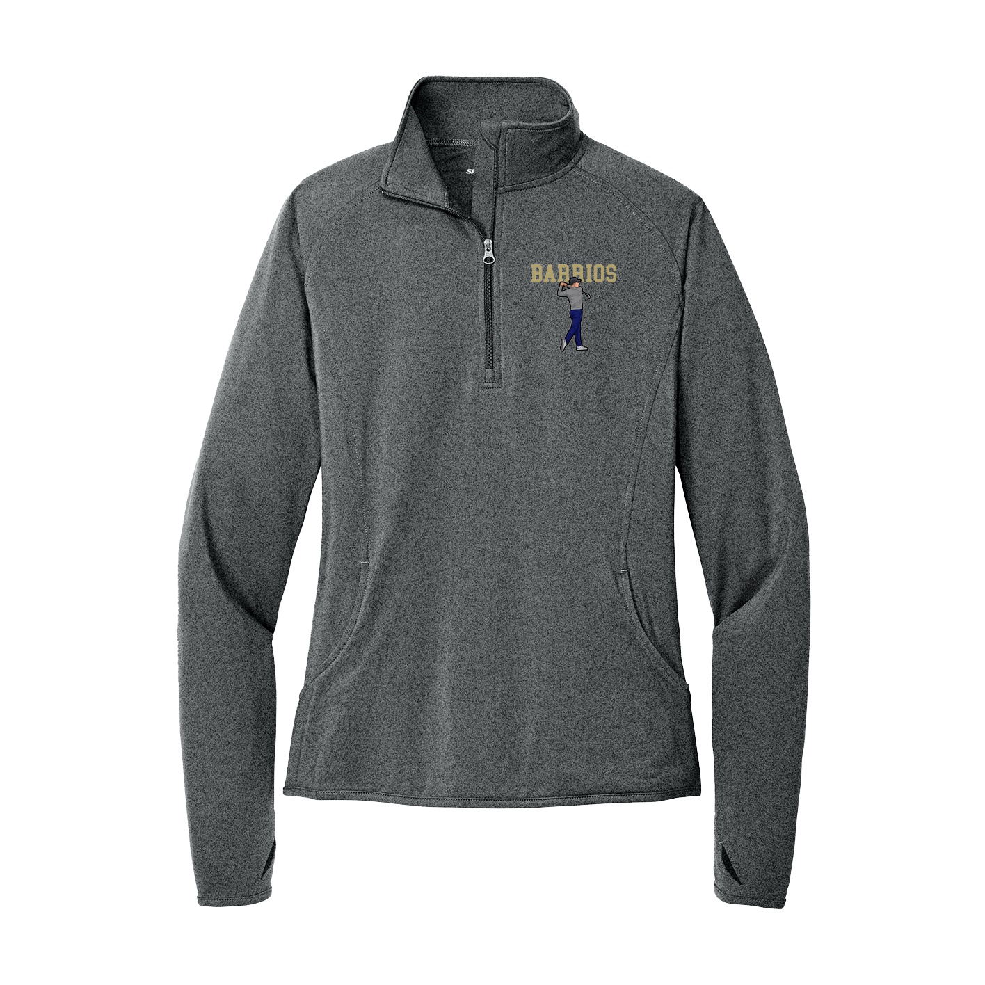 Women's Q-Zip Pullover — Shirsey in Grey