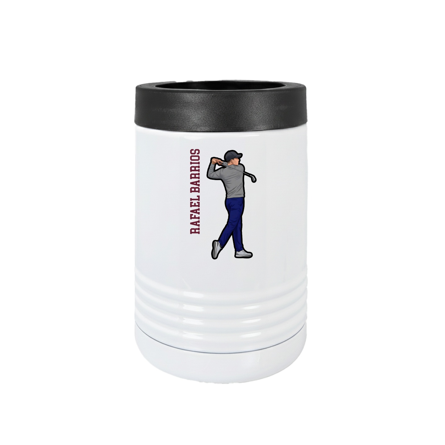 Beverage Holder — Name Vertical in White