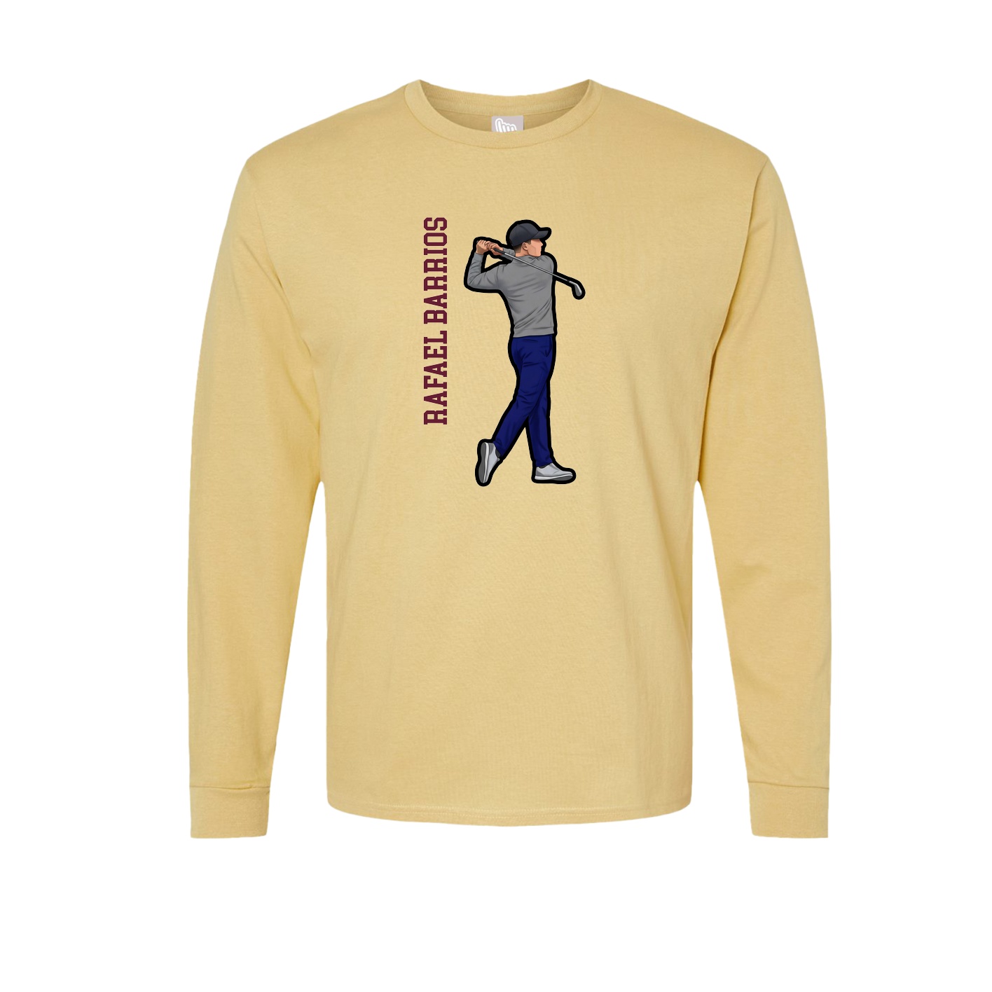 Long Sleeve Tee — Name Vertical in Vegas Gold