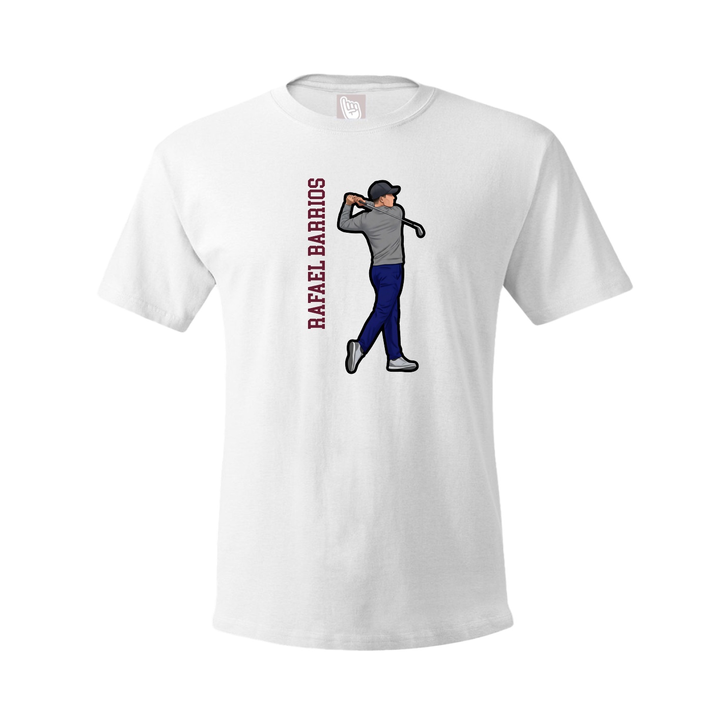 Youth Tee — Name Vertical in White