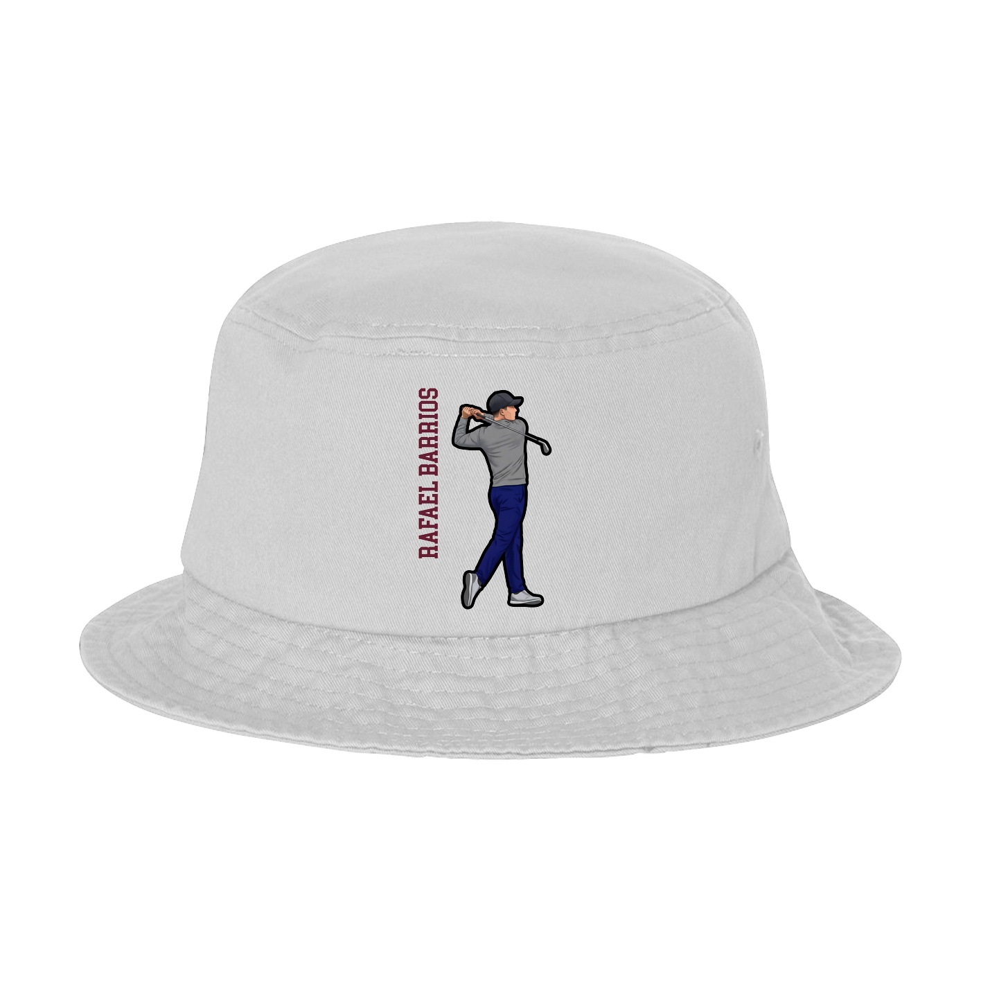 Bucket Cap — Name Vertical in White