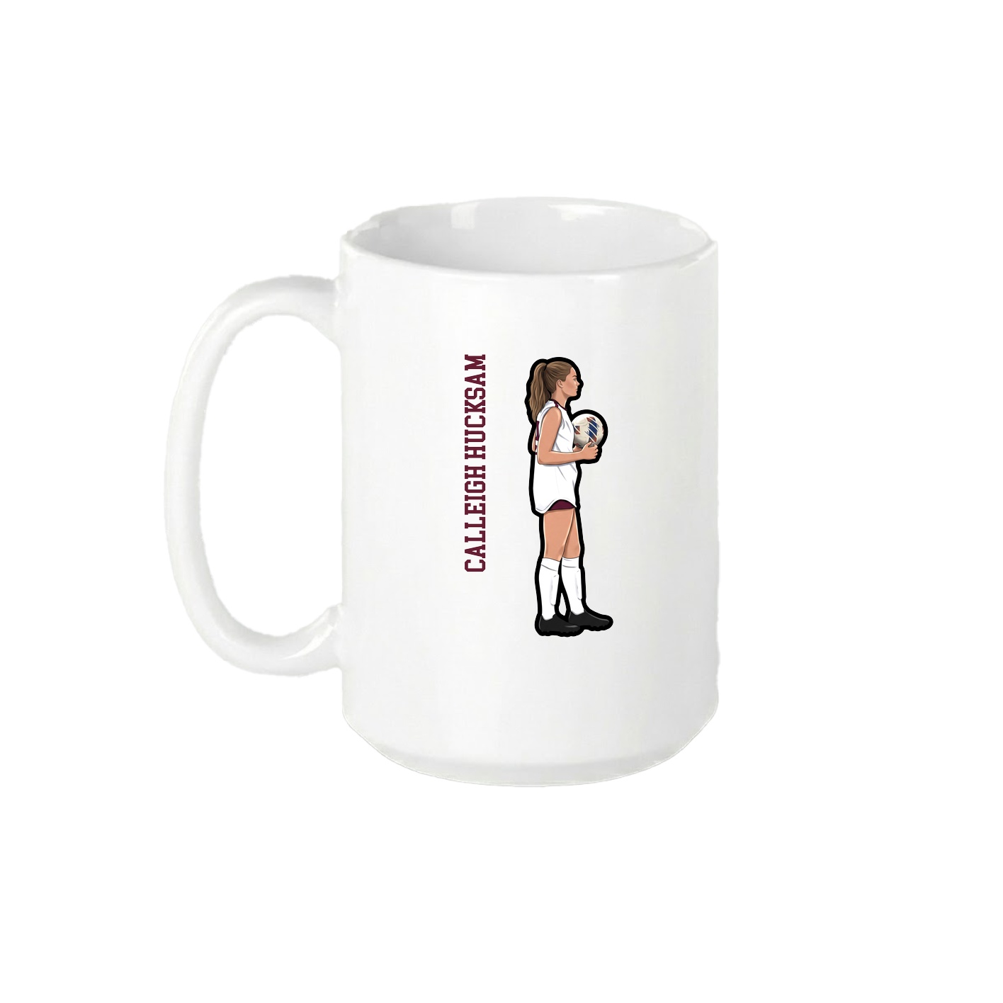 15oz Coffee Mug — Name Vertical in White