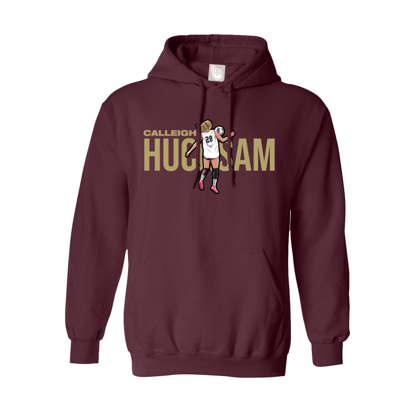 Youth Hoodie — Player Name in Maroon