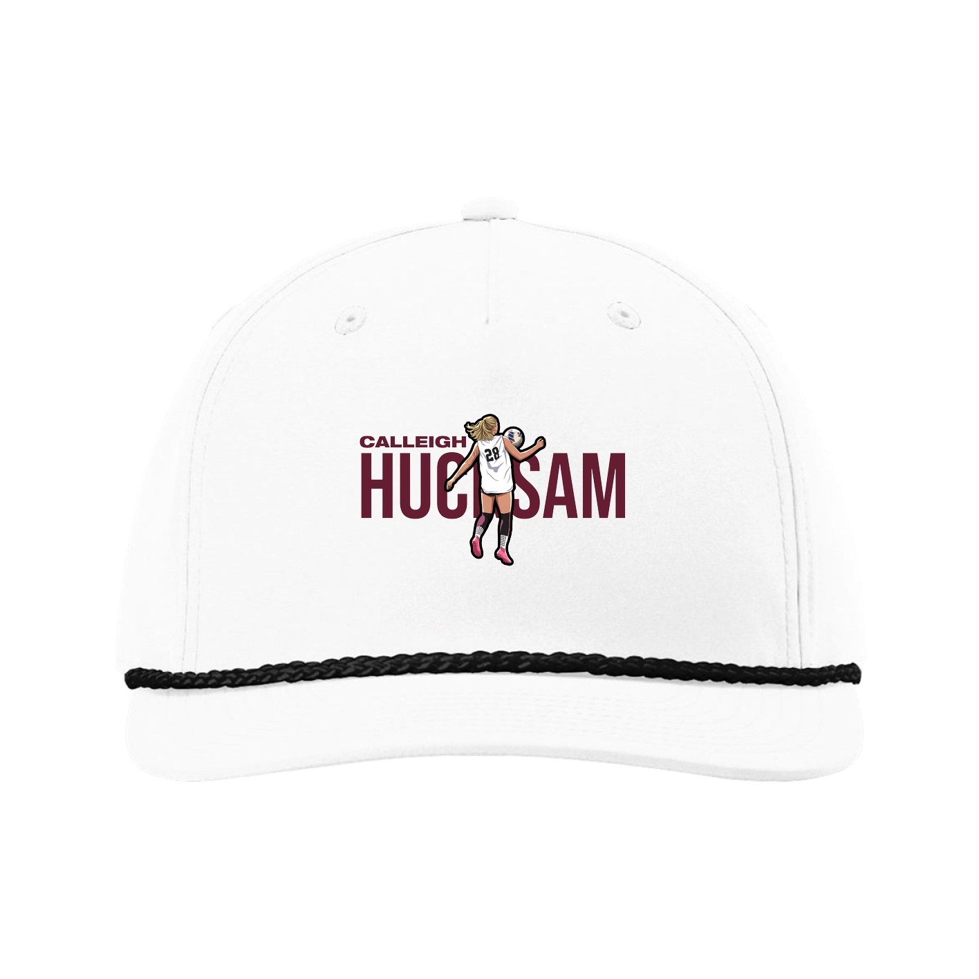 Five-Panel Classic Rope Cap — Player Name in White