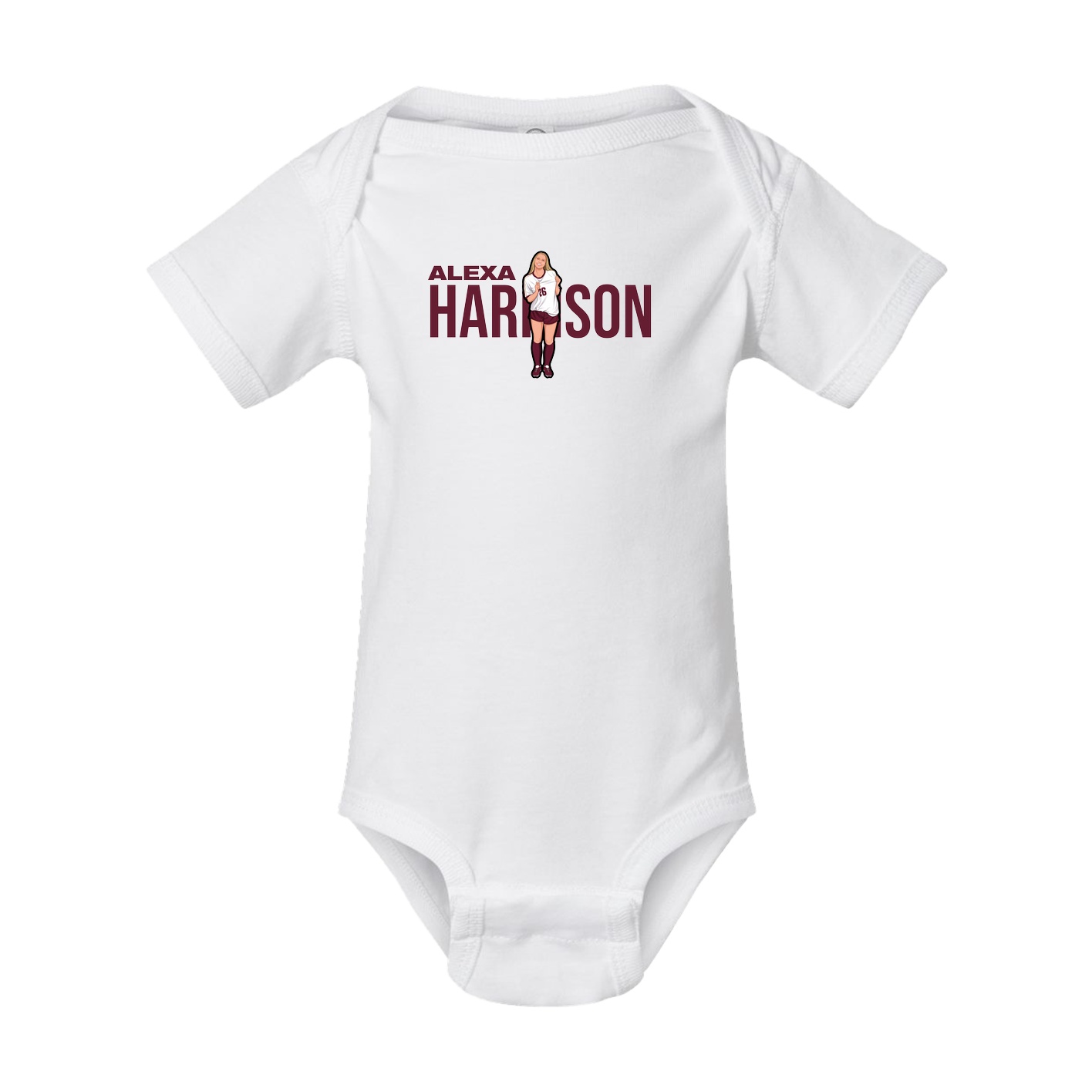 Baby Onesie — Player Name in White