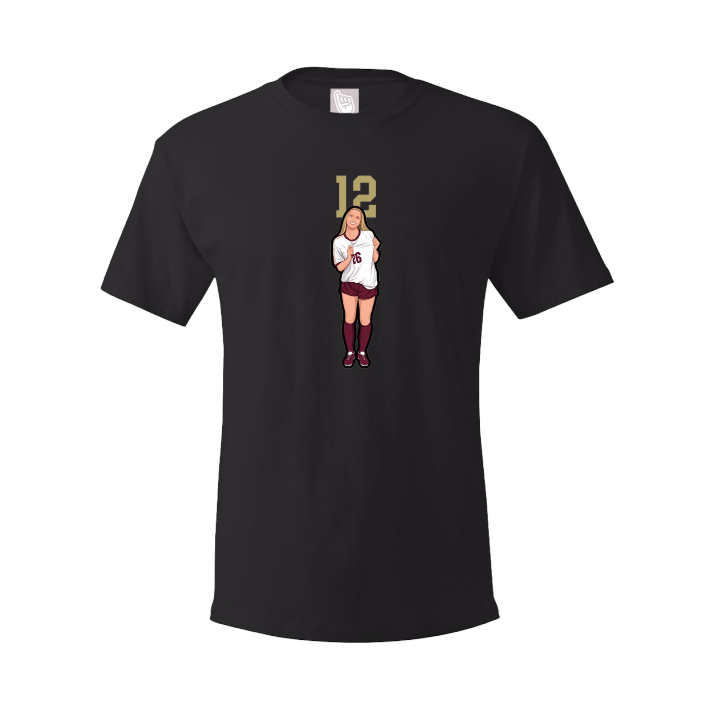 Youth Tee — Number Top in Black