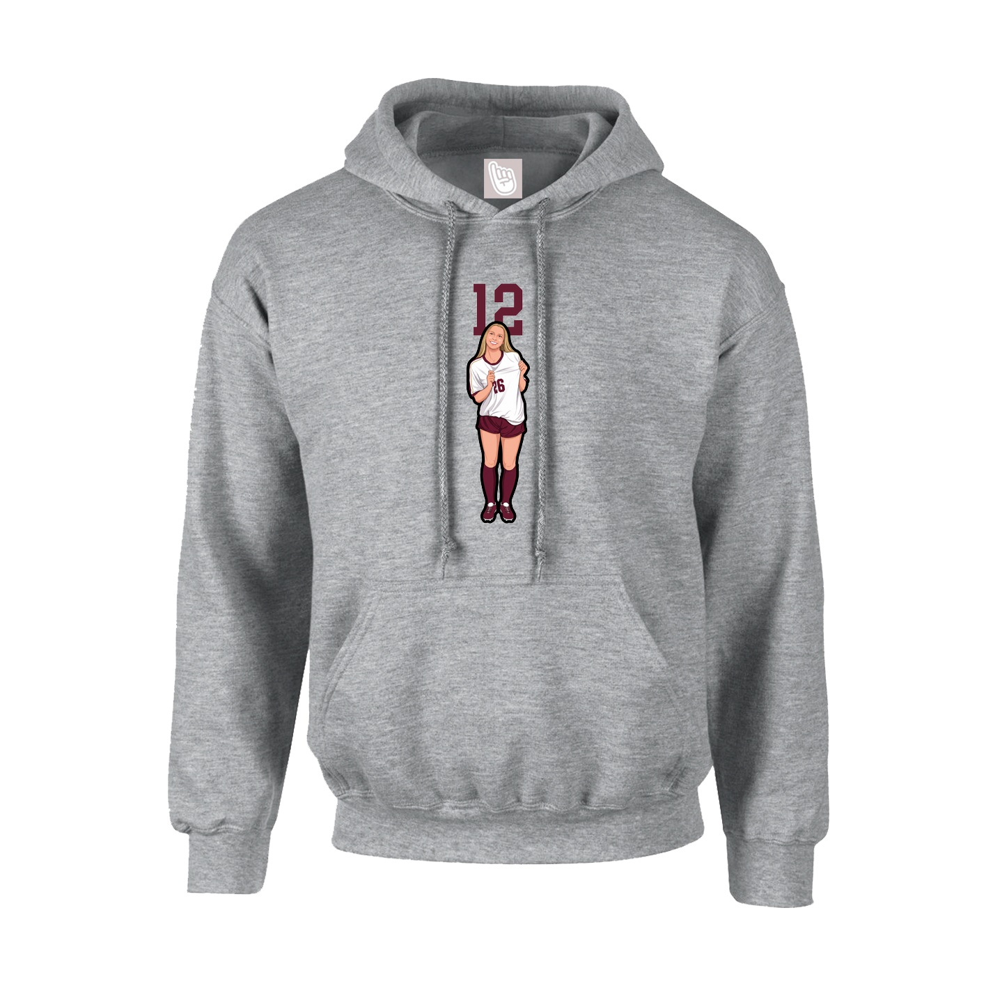 Hoodie — Number Top in Grey