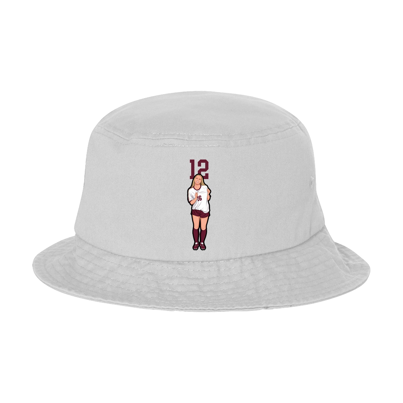 Bucket Cap — Number Top in White