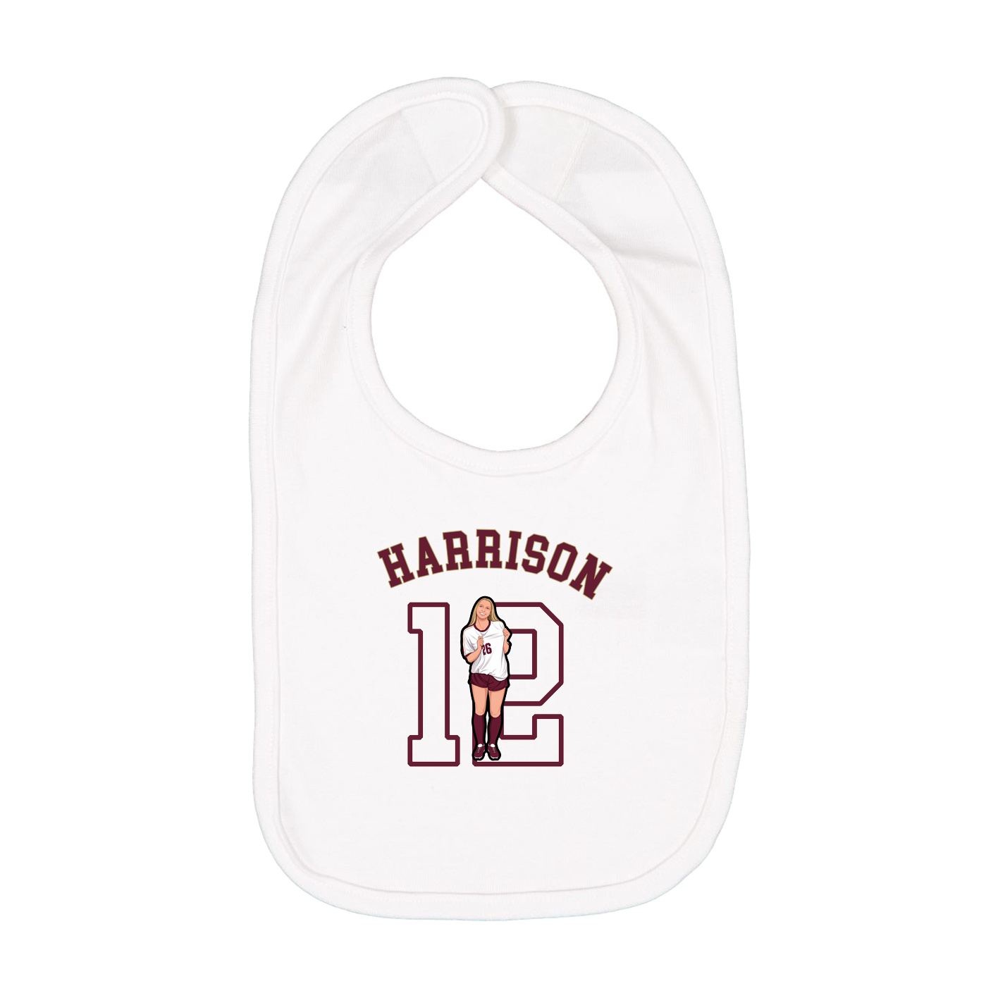 Infant Bib — Shirsey Arch in White