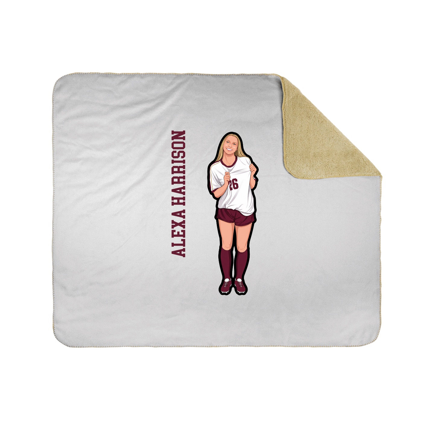 Throw Blanket — Name Vertical in White